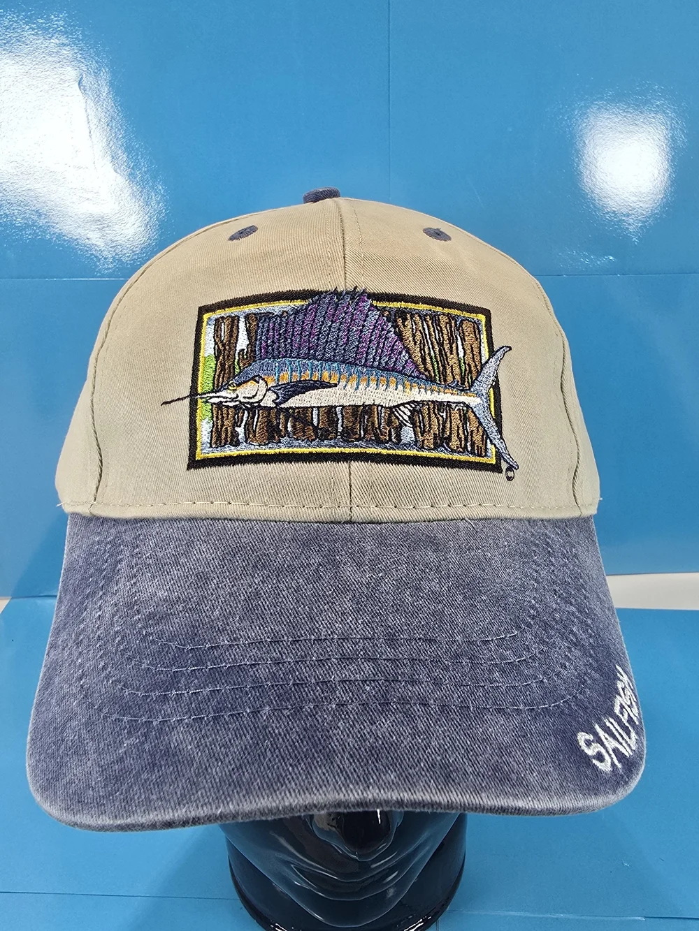 Flying Fisherman Sailfish Embroidered Fishing Hat NWT